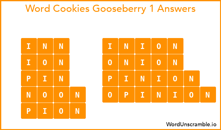 Word Cookies Gooseberry 1 Answers