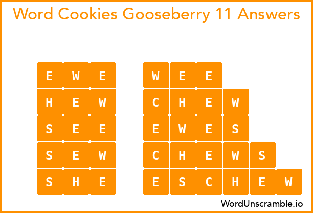 Word Cookies Gooseberry 11 Answers