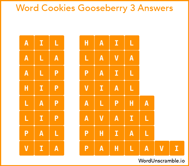 Word Cookies Gooseberry 3 Answers