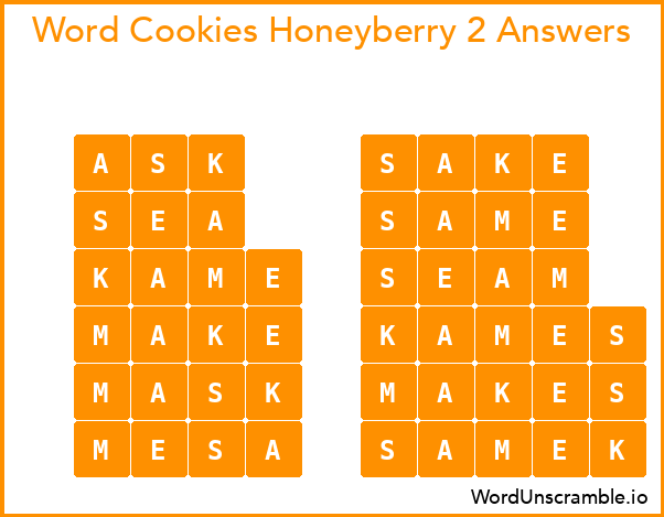 Word Cookies Honeyberry 2 Answers