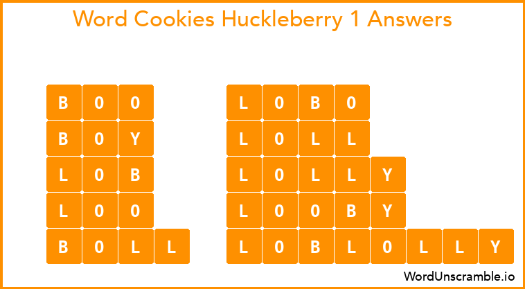 Word Cookies Huckleberry 1 Answers