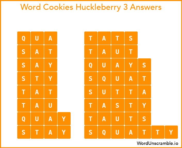 Word Cookies Huckleberry 3 Answers