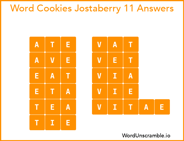 Word Cookies Jostaberry 11 Answers