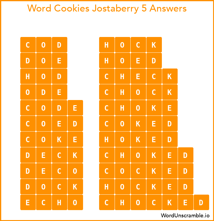 Word Cookies Jostaberry 5 Answers