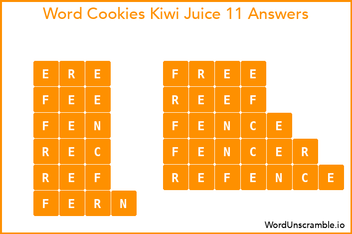 Word Cookies Kiwi Juice 11 Answers
