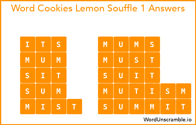 Word Cookies Lemon Souffle 1 Answers