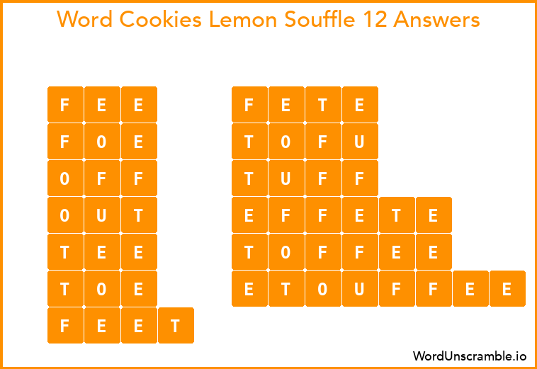 Word Cookies Lemon Souffle 12 Answers