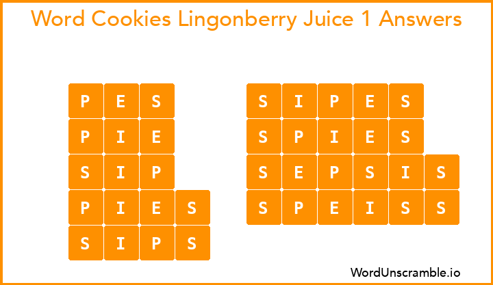 Word Cookies Lingonberry Juice 1 Answers