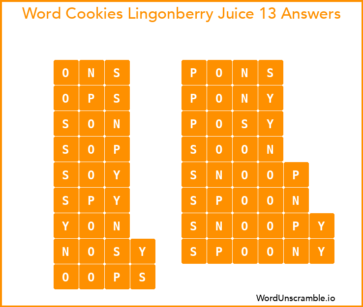 Word Cookies Lingonberry Juice 13 Answers