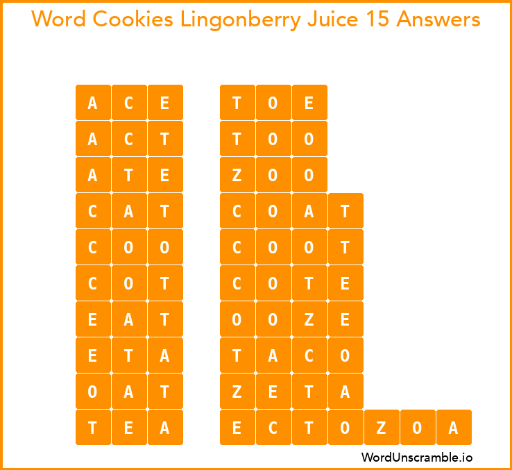 Word Cookies Lingonberry Juice 15 Answers