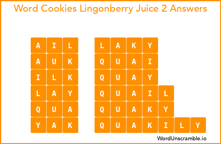 Word Cookies Lingonberry Juice 2 Answers
