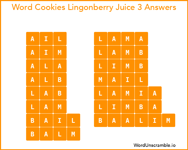 Word Cookies Lingonberry Juice 3 Answers
