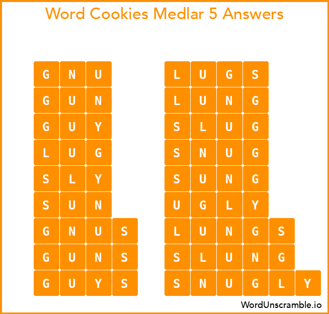Word Cookies Medlar 5 Answers