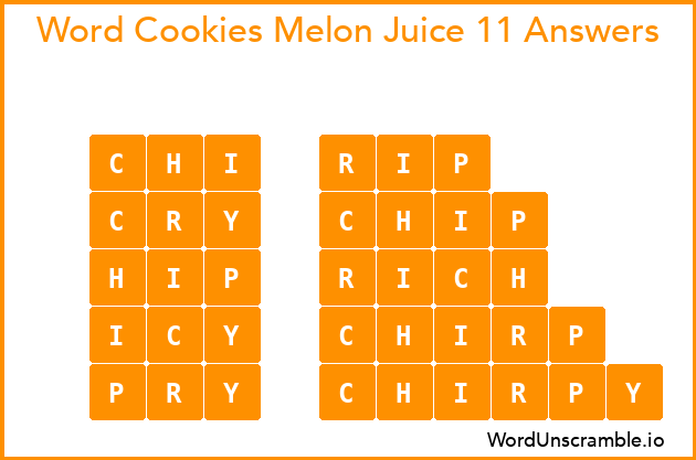 Word Cookies Melon Juice 11 Answers