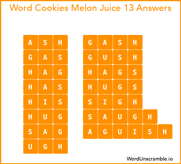 Word Cookies Melon Juice 13 Answers