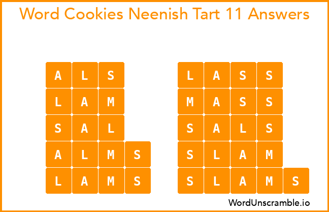 Word Cookies Neenish Tart 11 Answers
