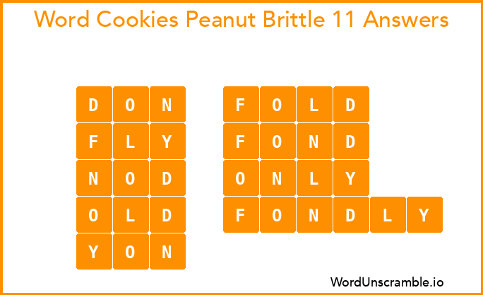 Word Cookies Peanut Brittle 11 Answers
