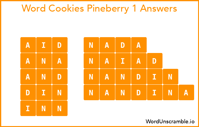 Word Cookies Pineberry 1 Answers