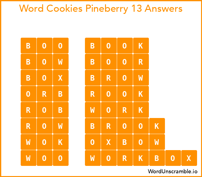 Word Cookies Pineberry 13 Answers