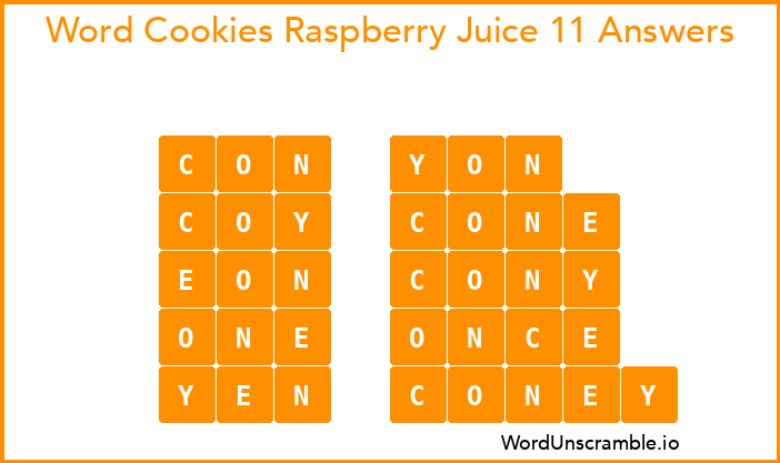 Word Cookies Raspberry Juice 11 Answers