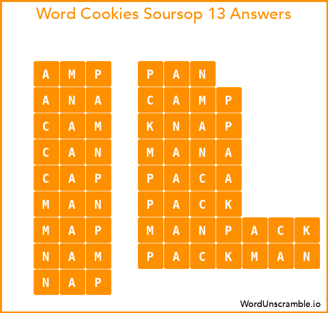 Word Cookies Soursop 13 Answers