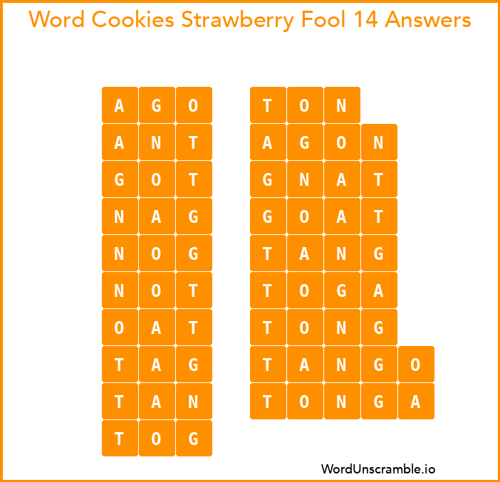 Word Cookies Strawberry Fool 14 Answers