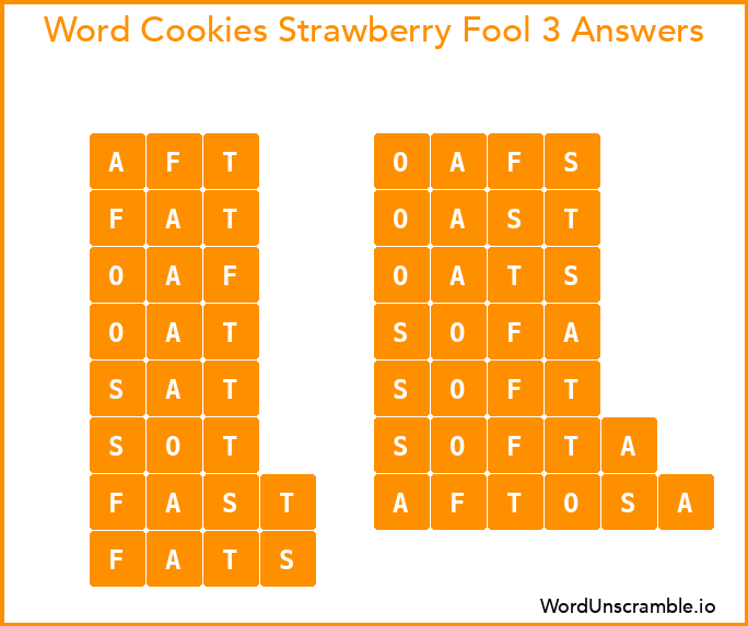 Word Cookies Strawberry Fool 3 Answers