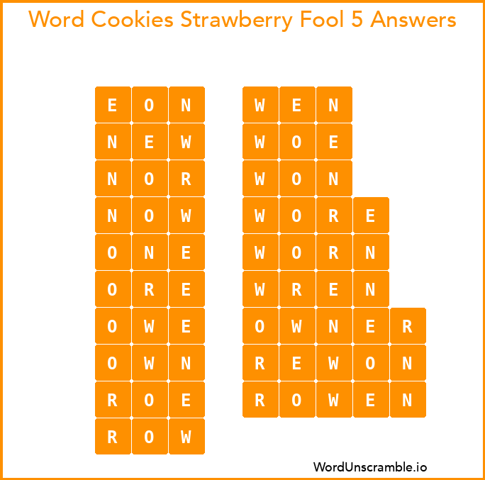 Word Cookies Strawberry Fool 5 Answers