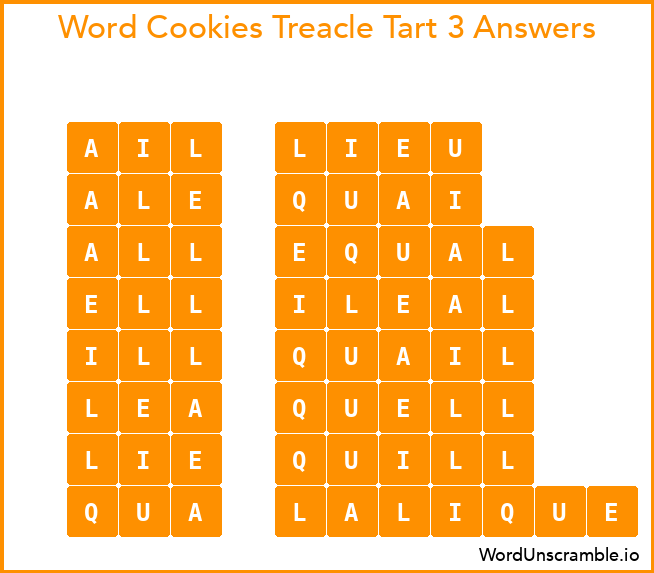 Word Cookies Treacle Tart 3 Answers