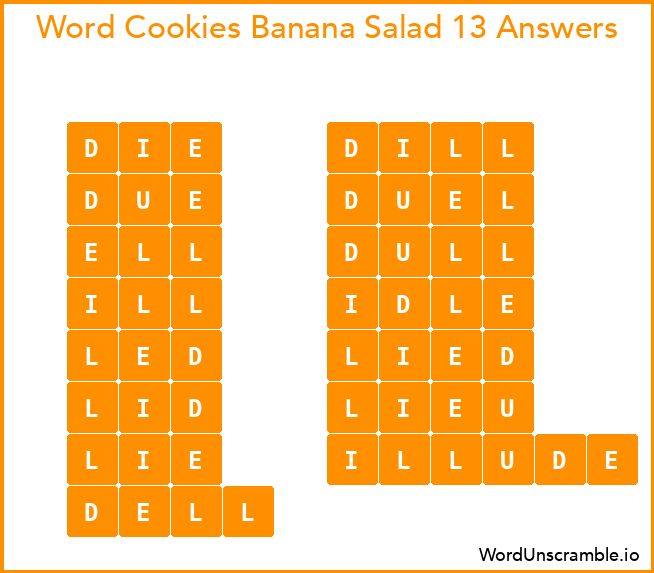 Word Cookies Banana Salad 13 Answers