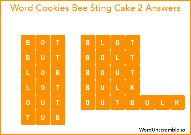 Word Cookies Bee Sting Cake 2 Answers
