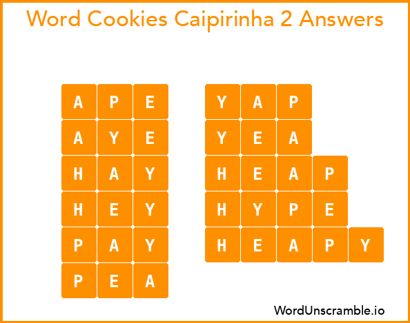 Word Cookies Caipirinha 2 Answers