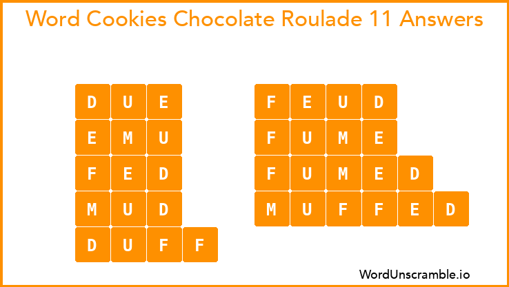 Word Cookies Chocolate Roulade 11 Answers