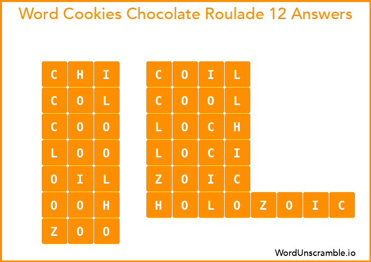 Word Cookies Chocolate Roulade 12 Answers