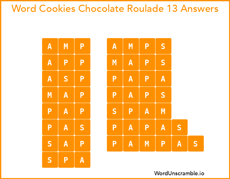 Word Cookies Chocolate Roulade 13 Answers