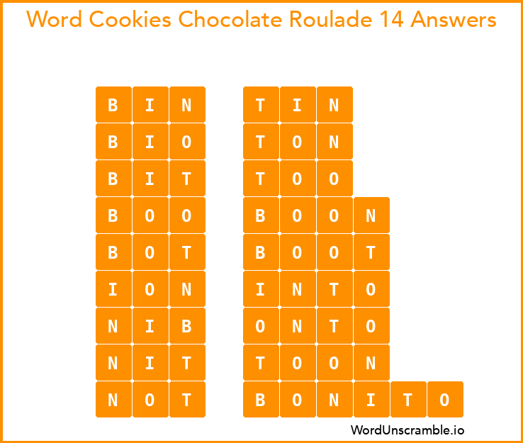 Word Cookies Chocolate Roulade 14 Answers