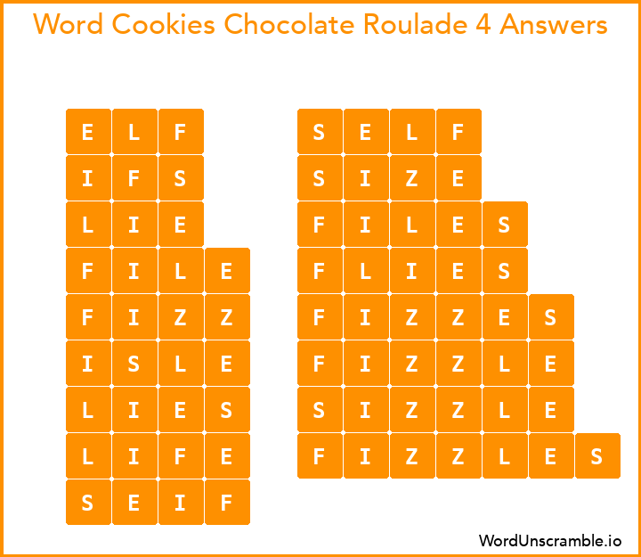 Word Cookies Chocolate Roulade 4 Answers