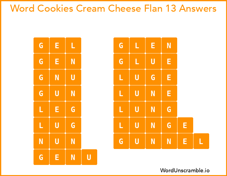 Word Cookies Cream Cheese Flan 13 Answers