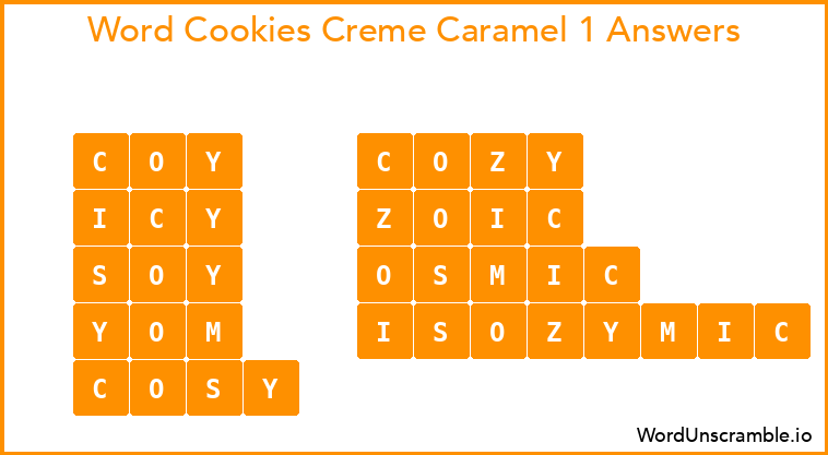 Word Cookies Creme Caramel 1 Answers
