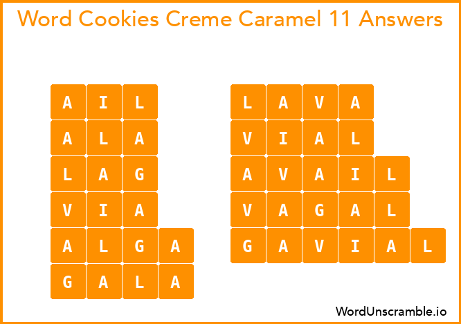 Word Cookies Creme Caramel 11 Answers