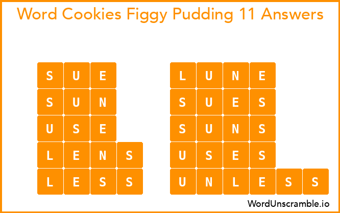 Word Cookies Figgy Pudding 11 Answers