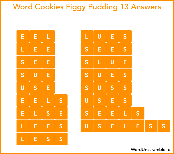 Word Cookies Figgy Pudding 13 Answers
