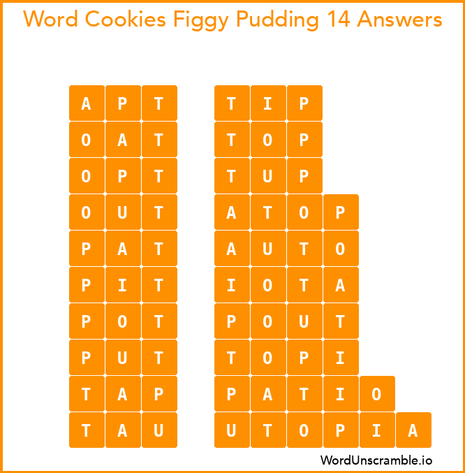 Word Cookies Figgy Pudding 14 Answers