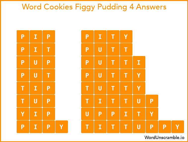 Word Cookies Figgy Pudding 4 Answers