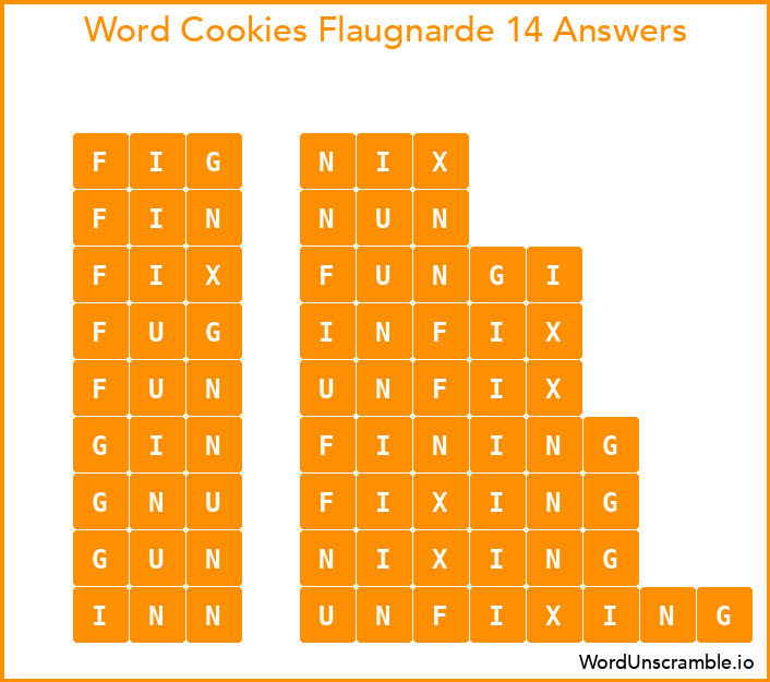 Word Cookies Flaugnarde 14 Answers