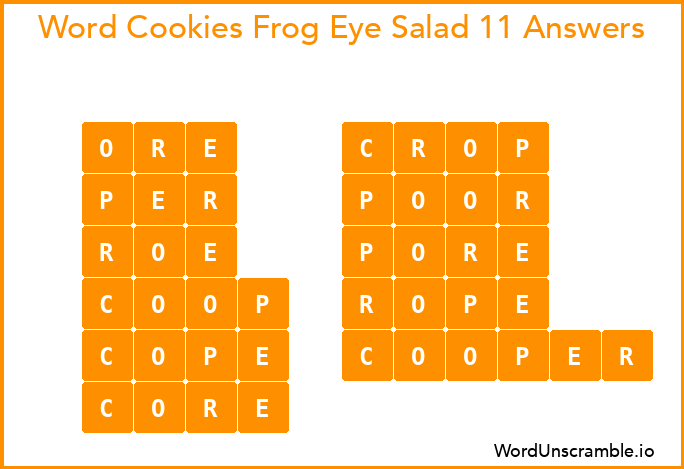 Word Cookies Frog Eye Salad 11 Answers