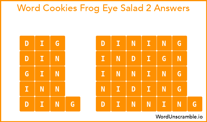 Word Cookies Frog Eye Salad 2 Answers