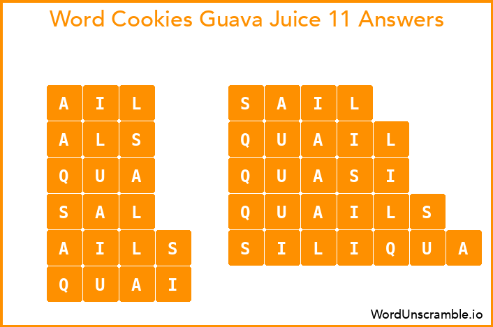 Word Cookies Guava Juice 11 Answers