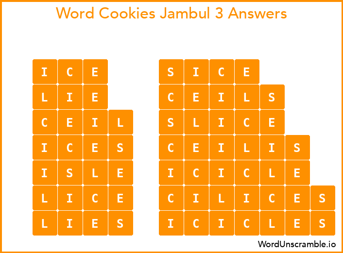 Word Cookies Jambul 3 Answers