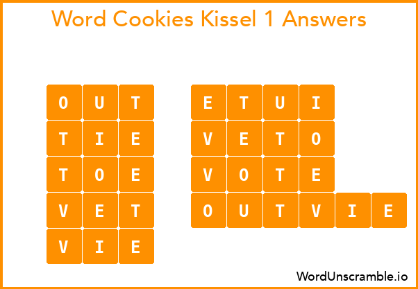 Word Cookies Kissel 1 Answers